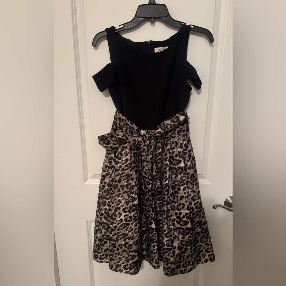 Eliza J Black and Leopard Dress